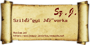 Szilágyi Jávorka névjegykártya